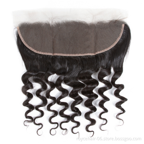 Unprocessed Virgin Human Hair Deep Wave Brazilian Lace Frontal Closure 13*4